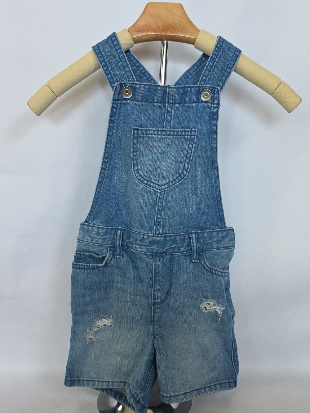 Place Denim Short Overalls in Light Blue